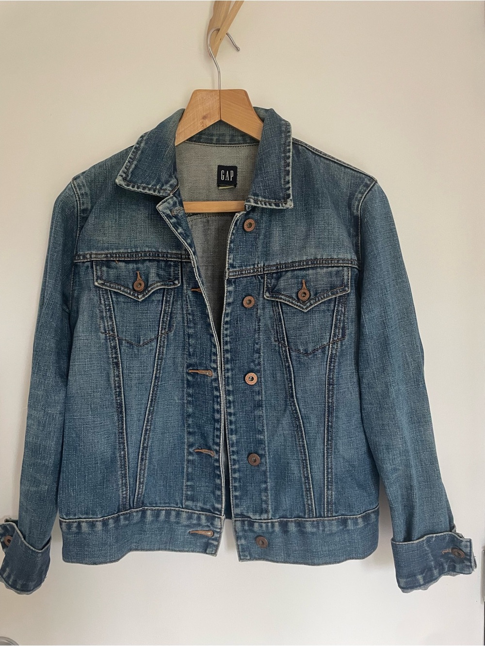 GAP Medium Blue Washed Denim Jacket